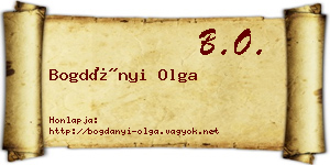 Bogdányi Olga névjegykártya